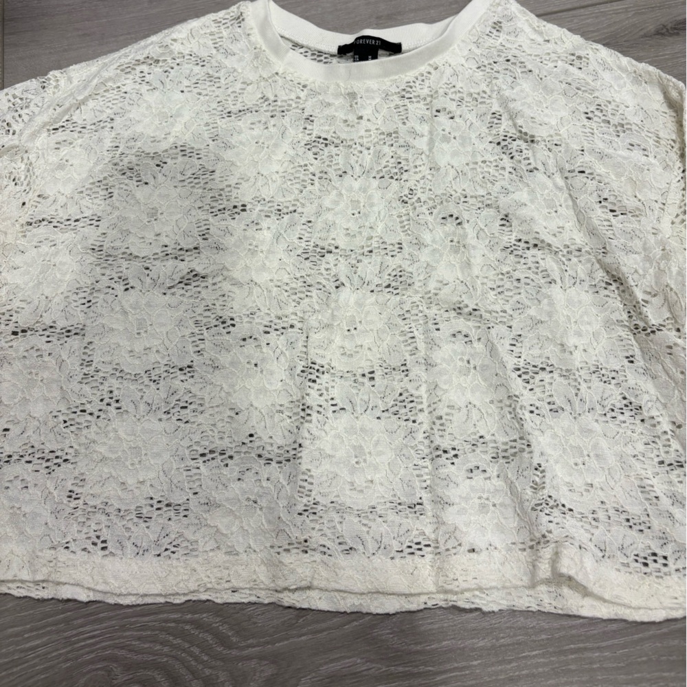 Forever 21 White Lace Chemise
